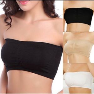 BLACK Seamless bandeau top w/removable pads